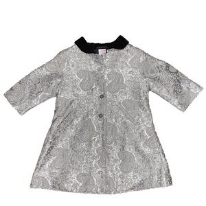 💙💖 NWT Vintage Gymboree Prim & Proper Silver Brocade Holiday Coat 6/12 Months